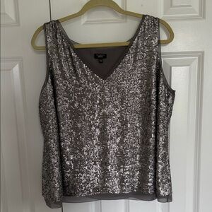 Talbots Gray Sequin Tank Top